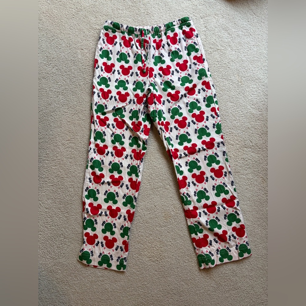 Hanna Andersson Mickey Mouse Christmas Flannel Pajama Bottoms Size Small